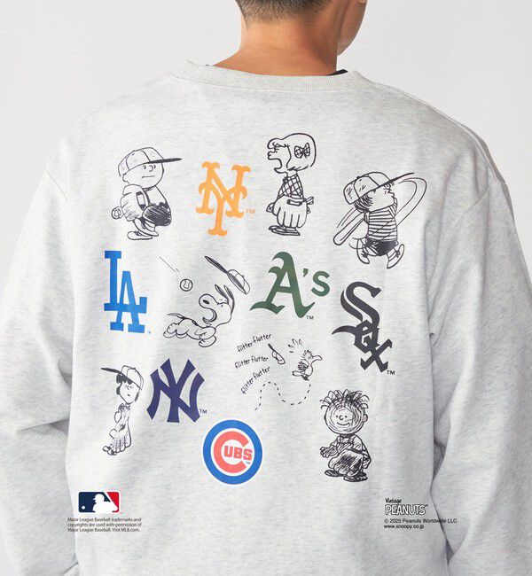SHIPS「【WEB限定】SHIPS: VINTAGE PEANUTS&times;MLB プリント クルーネック スウェット」|スウェット・ジャージ|