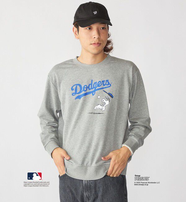 SHIPS「【WEB限定】SHIPS: VINTAGE PEANUTS&times;MLB プリント クルーネック スウェット」|スウェット・ジャージ|グレー