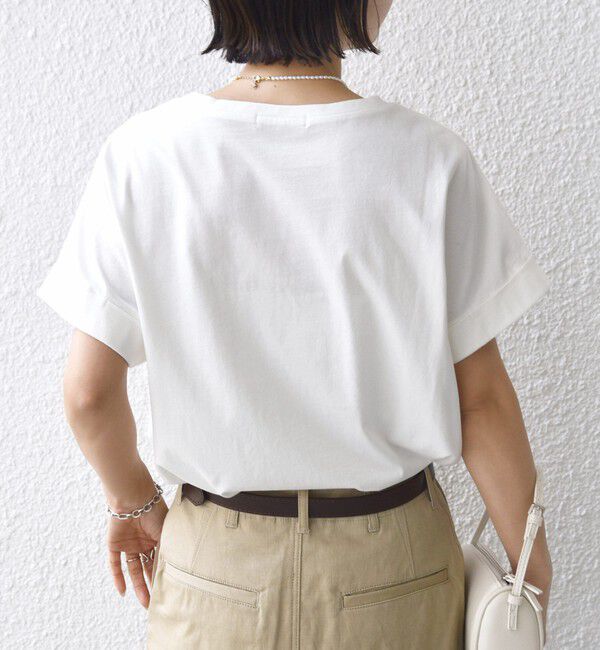 SHIPS for women「【WEB限定】オーガニック コットン ロゴ フレンチスリーブ TEE」|Tシャツ・カットソー|