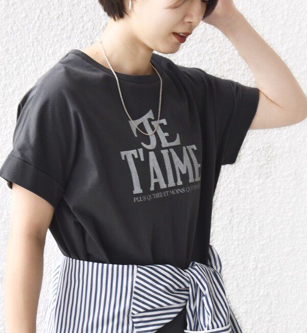SHIPS for women「【WEB限定】オーガニック コットン ロゴ フレンチスリーブ TEE」|Tシャツ・カットソー|