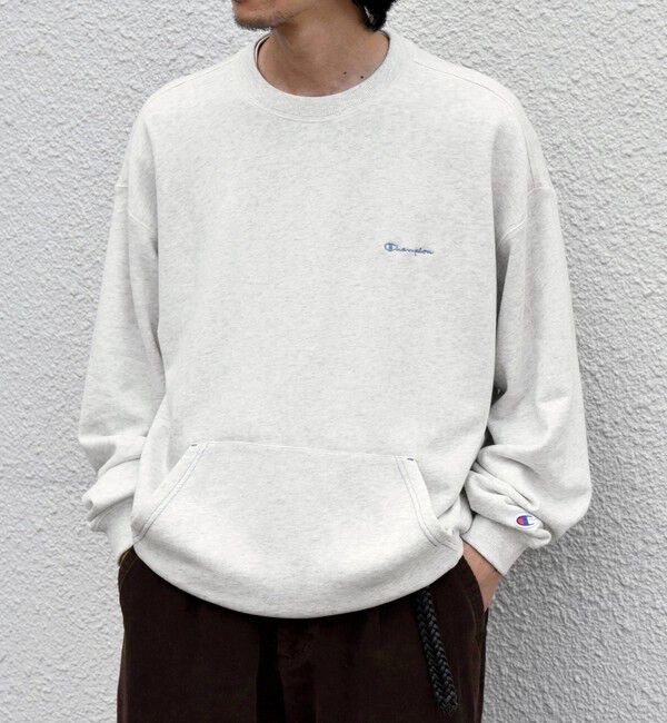 SHIPS any「【SHIPS any別注】Champion: ワンポイント ロゴ 刺繍 ステッチ クルーネック スウェット◇」|スウェット・ジャージ|
