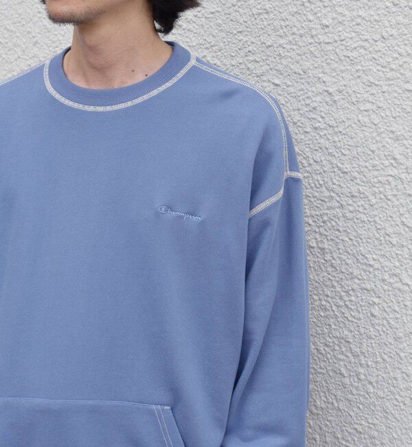 SHIPS any「【SHIPS any別注】Champion: ワンポイント ロゴ 刺繍 ステッチ クルーネック スウェット◇」|スウェット・ジャージ|