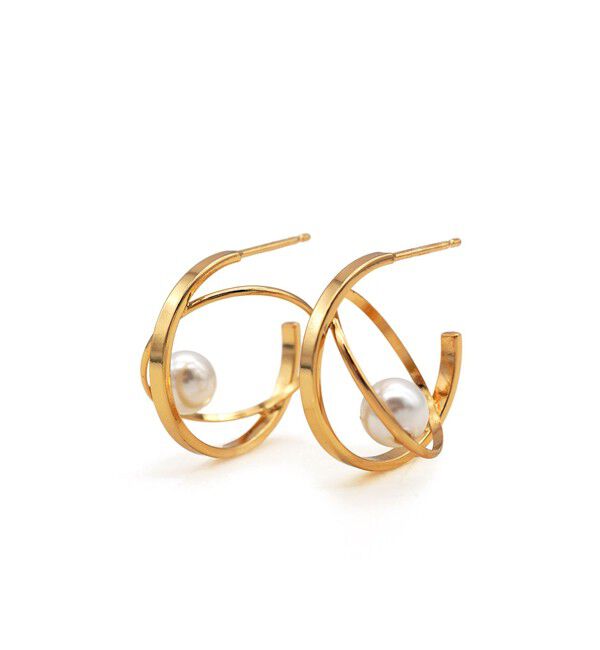 TOMORROWLAND GOODS「【別注】januka ダブルフープ パールピアス」|ピアス|