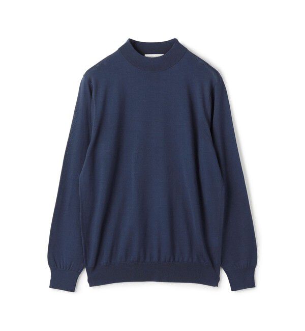 TOMORROWLAND MENS「TOMORROWLAND tricot スーパーファインメリノウール モックネックプルオーバー」|ニット・セーター|67 ダークブルー