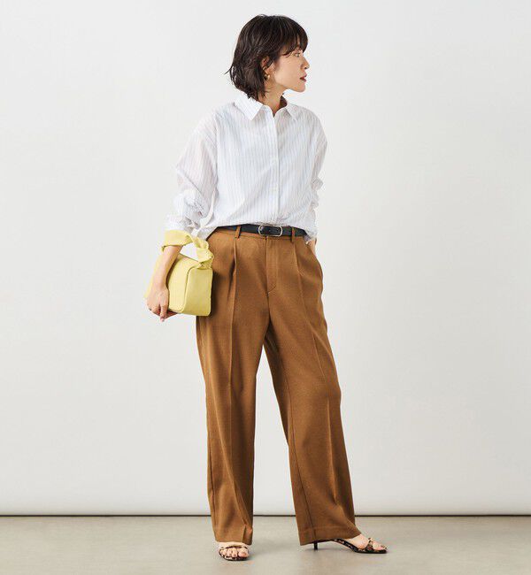 NOLLEY'S「《セットアップ対応》ウォッシャブルハイスペック麻調愛されセミワイドパンツ」|その他|