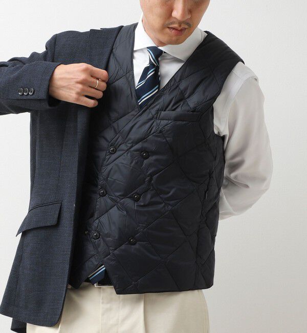 NOLLEY'S goodman「【TAION/タイオン】W-BRESTED SNAP BUTTON DOWN GILET 26AW」|ダウンベスト・ベスト|ダークネイビー