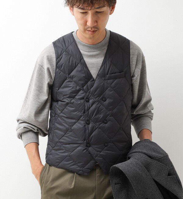 NOLLEY'S goodman「【TAION/タイオン】W-BRESTED SNAP BUTTON DOWN GILET 26AW」|ダウンベスト・ベスト|チャコールグレー