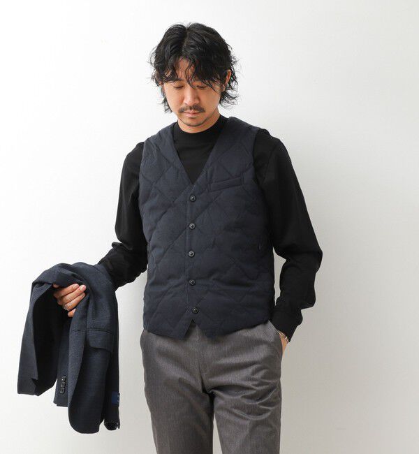 NOLLEY'S goodman「【TAION/タイオン】SINGLE SNAP BUTTON DOWN GILET BRUSHED TWILL 26AW」|ダウンベスト・ベスト|