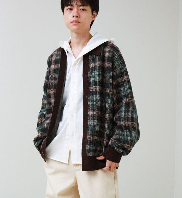 GLOSTER「Collared wool JK 衿付きニットカーディガン」|ニット・セーター|ブラウン系その他