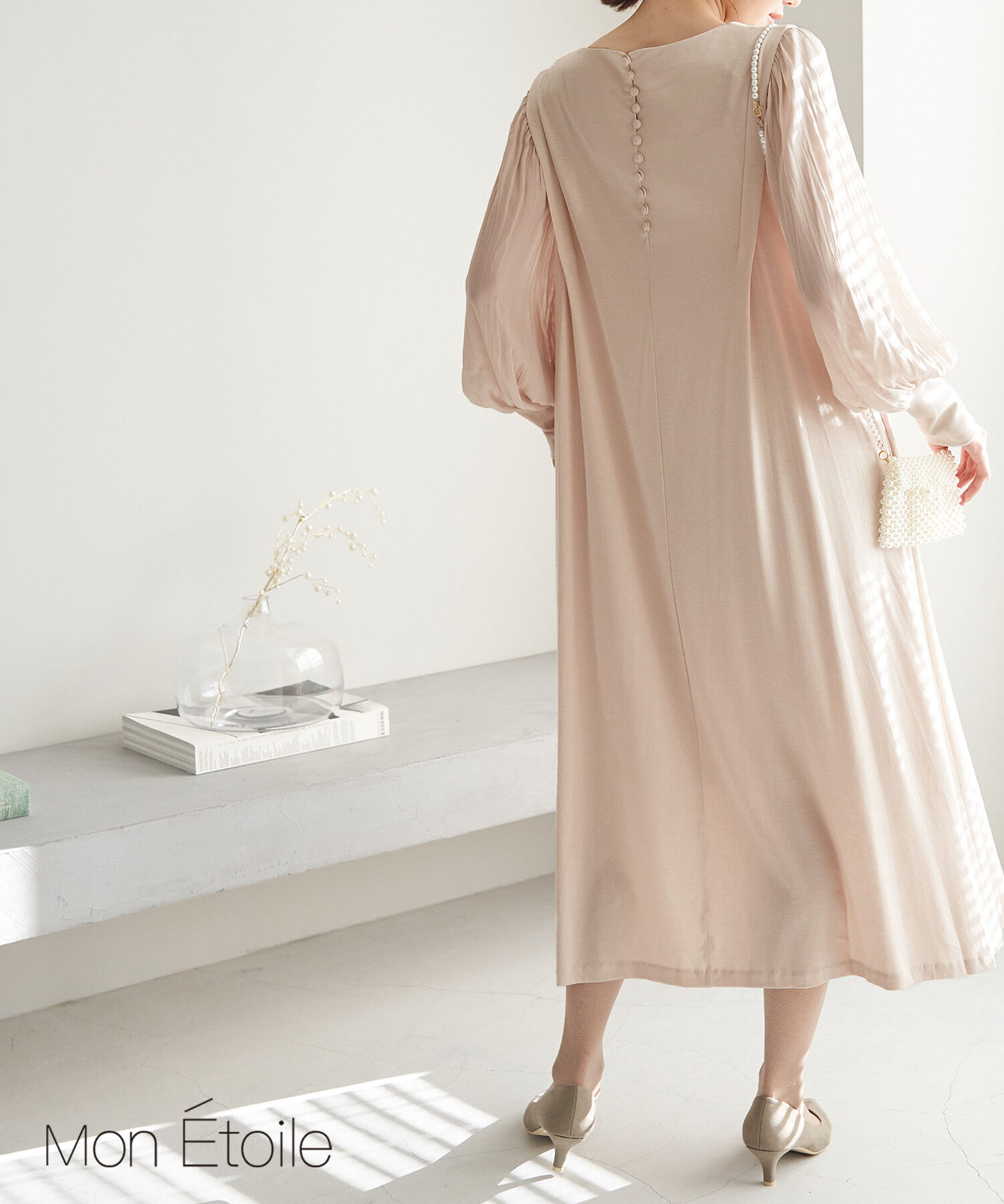 Rope&rsquo;Picnic「【一部店舗限定】【Mon E&rsquo;toile/モンエトワール】スムースコンビジャージタックDRESS」|ドレス|ベージュ(27)