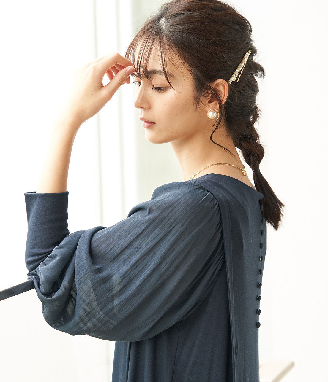 Rope&rsquo;Picnic「【一部店舗限定】【Mon E&rsquo;toile/モンエトワール】スムースコンビジャージタックDRESS」|ドレス|