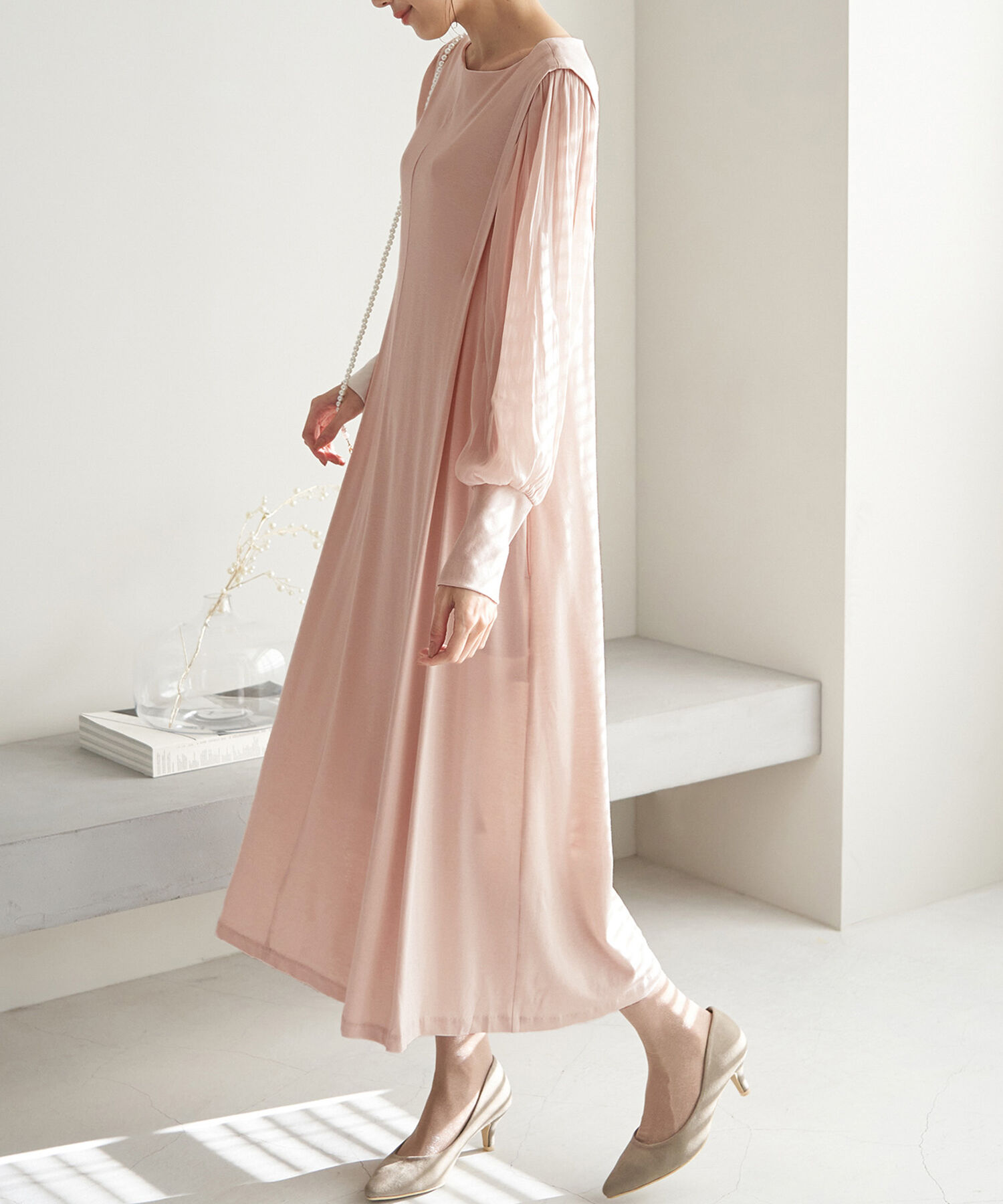 Rope&rsquo;Picnic「【一部店舗限定】【Mon E&rsquo;toile/モンエトワール】スムースコンビジャージタックDRESS」|ドレス|
