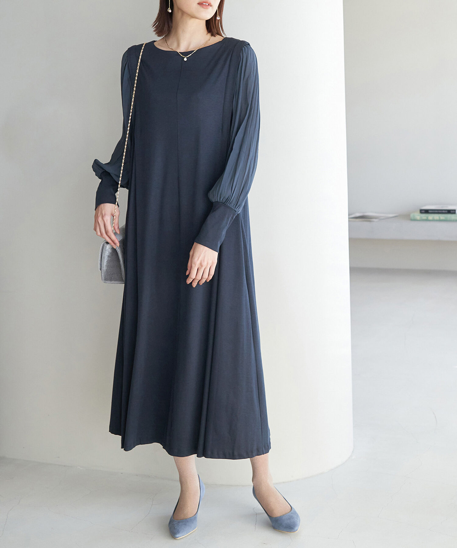 Rope&rsquo;Picnic「【一部店舗限定】【Mon E&rsquo;toile/モンエトワール】スムースコンビジャージタックDRESS」|ドレス|
