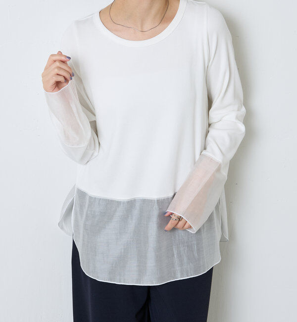  「 裾シアーロンT」|Tシャツ・カットソー|