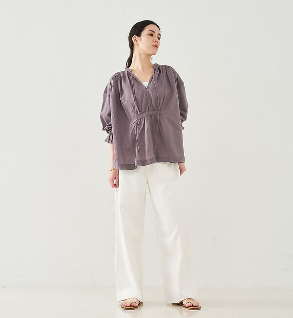 collex「リネンコットンギャザーブラウス」|シャツ・ブラウス|