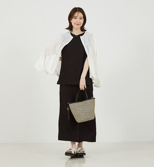 abahouse mavie「【セットアップ対応】楊柳バックジップノースリプルオーバー」|シャツ・ブラウス|