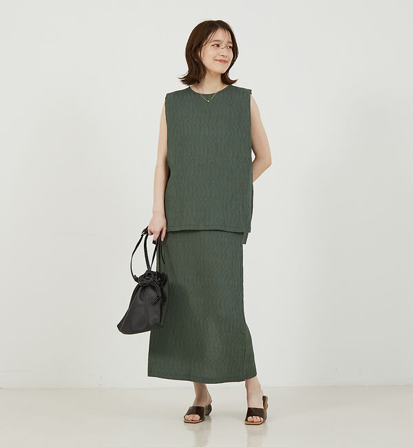 abahouse mavie「【セットアップ対応】楊柳バックジップノースリプルオーバー」|シャツ・ブラウス|