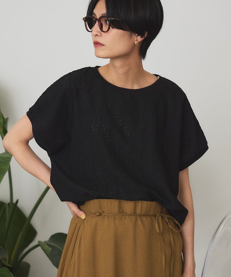 AMERICAN HOLIC「フレンチスリーブ総レースプルオーバー」|Tシャツ・カットソー|Black
