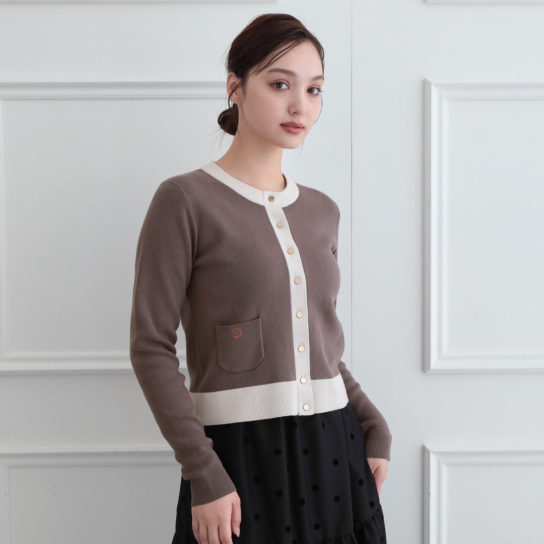 DRESSTERIOR「【マシンウォッシャブル】コットンカシミヤバイカラーカーディガン」|カーディガン|