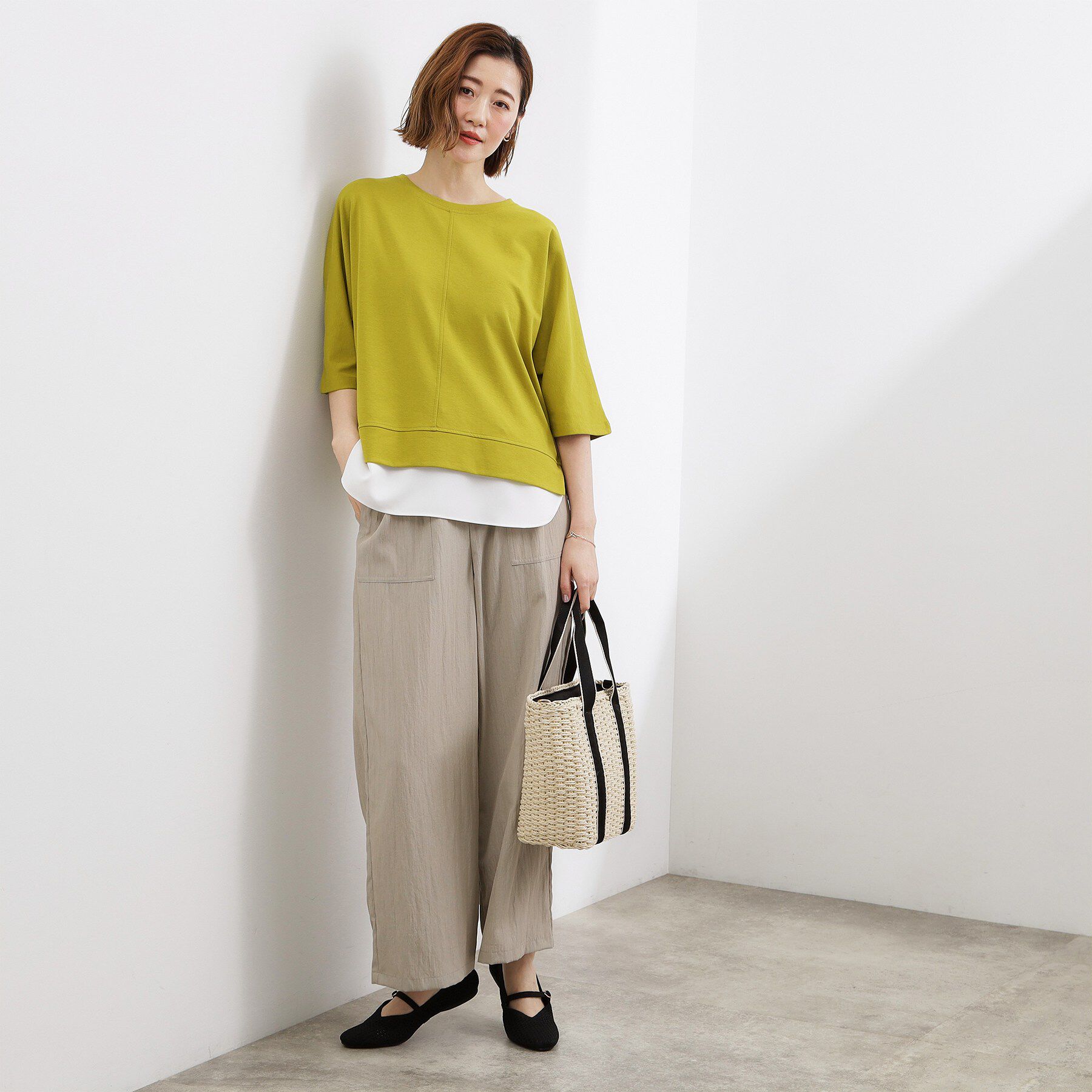 grove「【時短コーデ】シルキーポンチレイヤード風セットアップ」|スーツ|