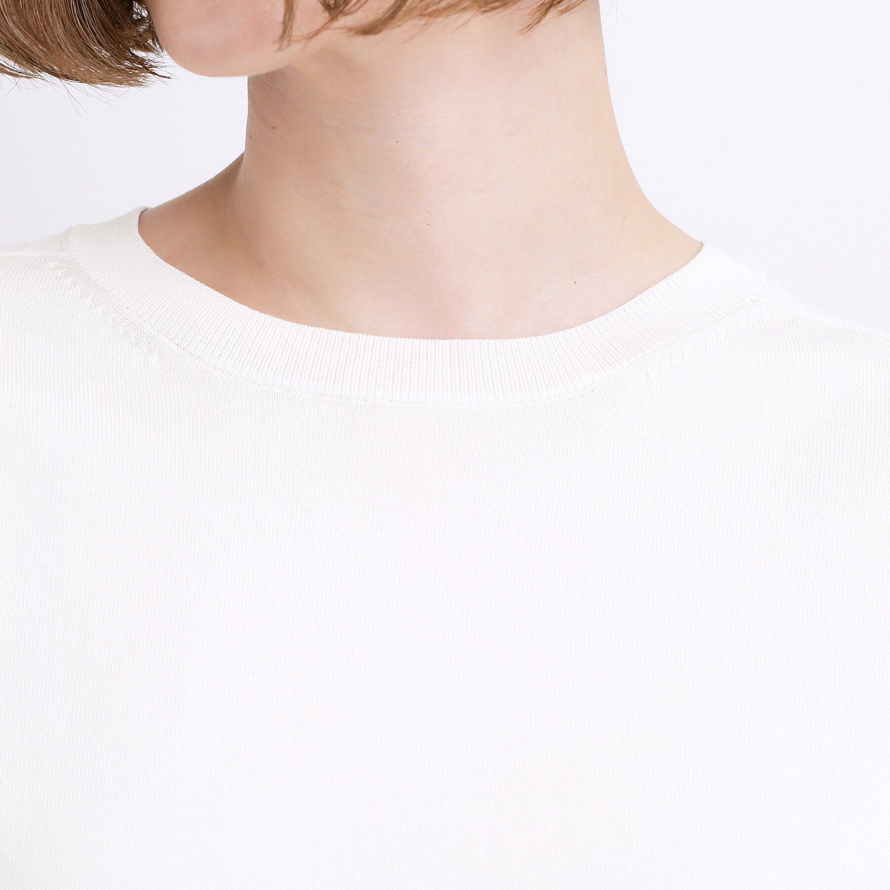 grove「【UVカット・洗濯機◎】Tシャツ感覚で着られるコットン混ニット」|ニット・セーター|