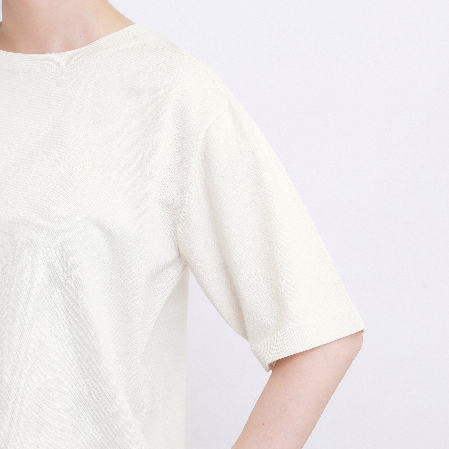 grove「【UVカット・洗濯機◎】Tシャツ感覚で着られるコットン混ニット」|ニット・セーター|