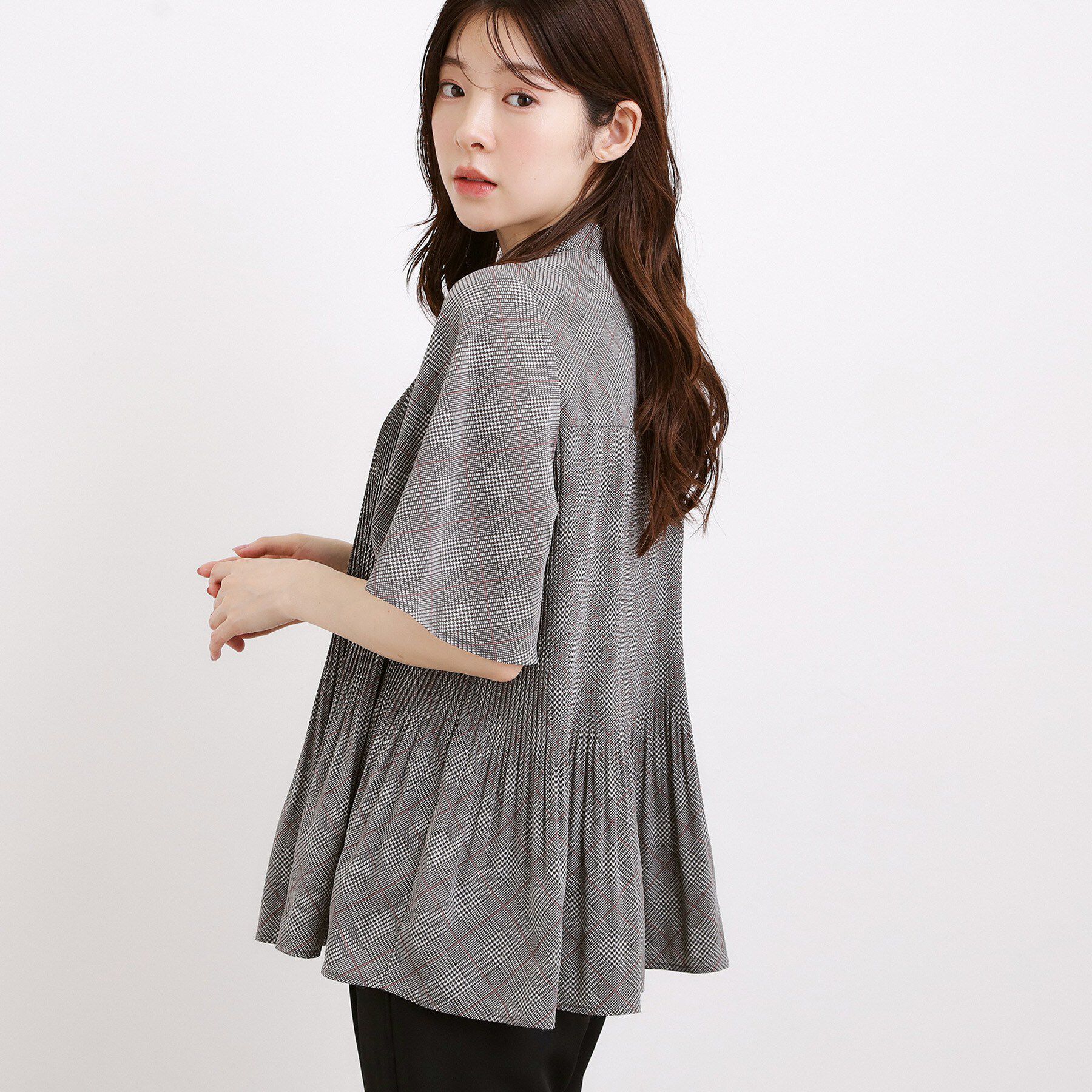 grove「【体型カバー◎】大人フェミニン消しプリーツブラウス」|シャツ・ブラウス|