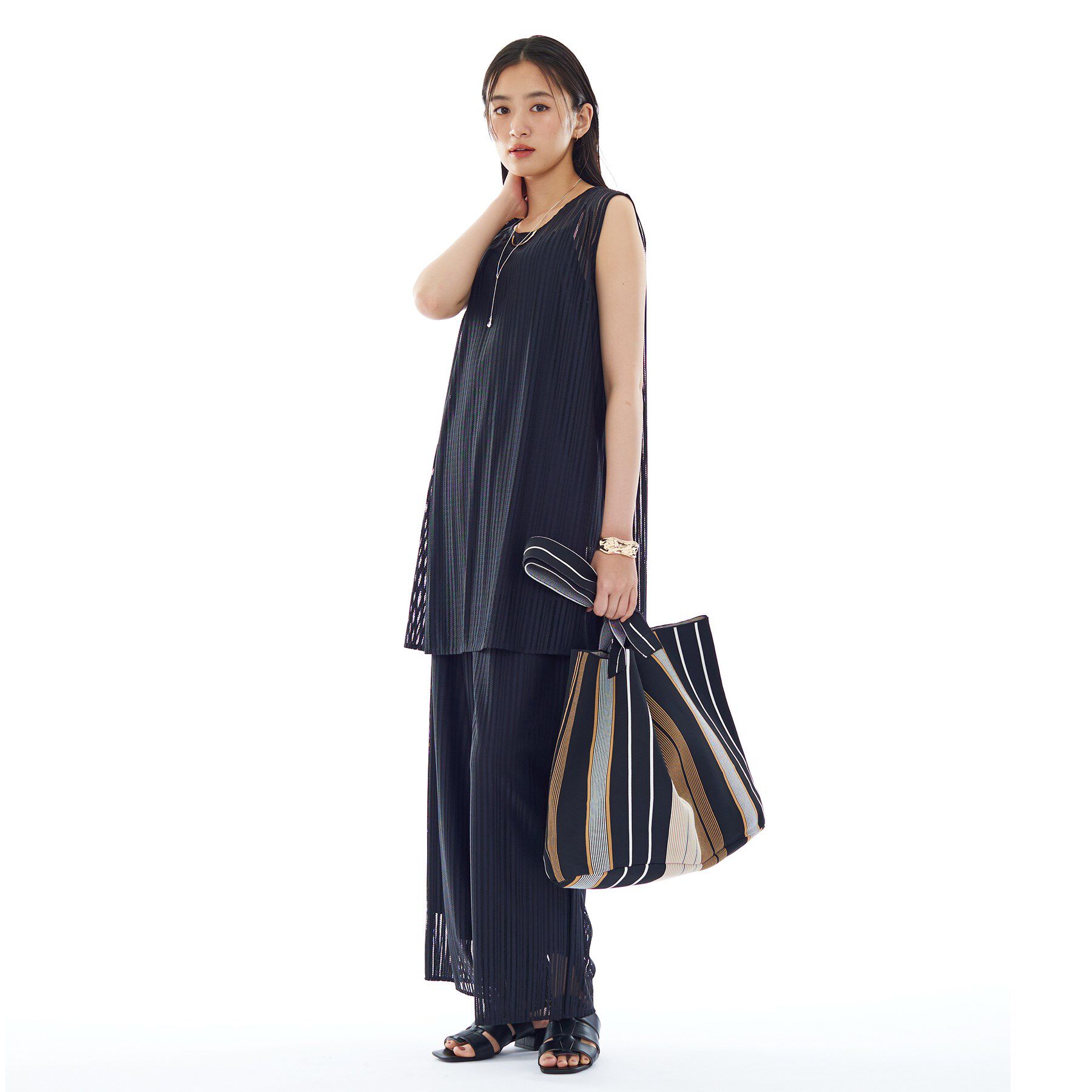 INDIVI「【選べる柄／WEB限定カラー】ビッグニットバッグ」|トートバッグ|