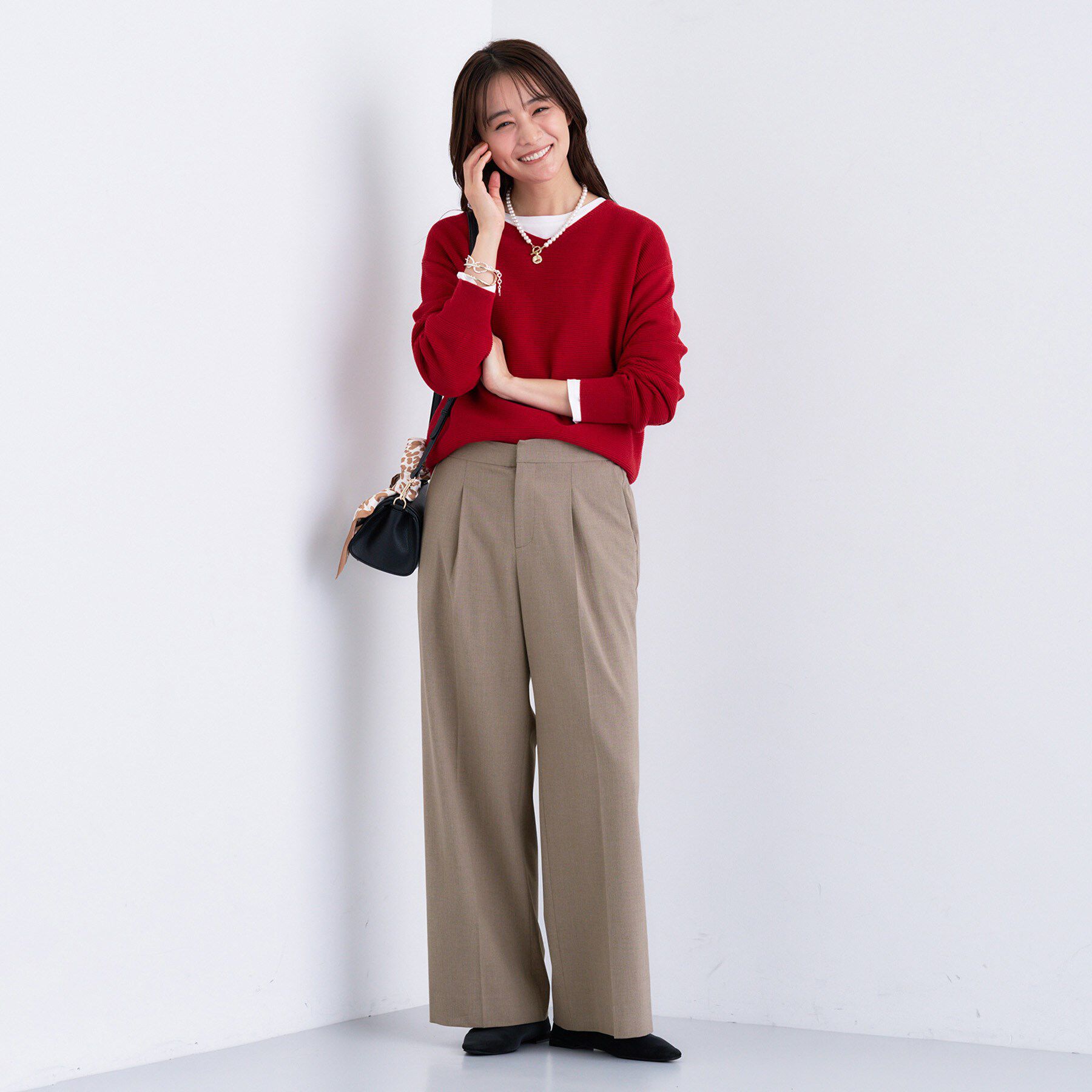 INDIVI「【褒められパンツ】ワンタックワイドパンツ」|その他|