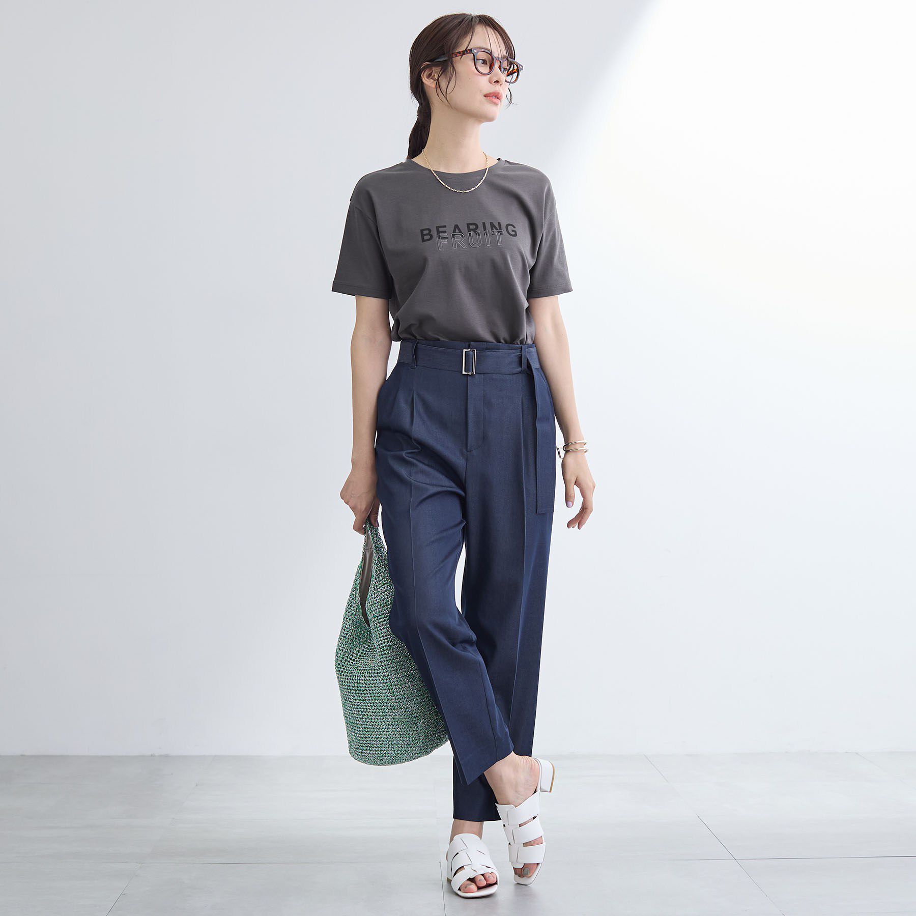 INDIVI「【UVケア／選べるグラフィック】スムースジャージTシャツ」|Tシャツ・カットソー|