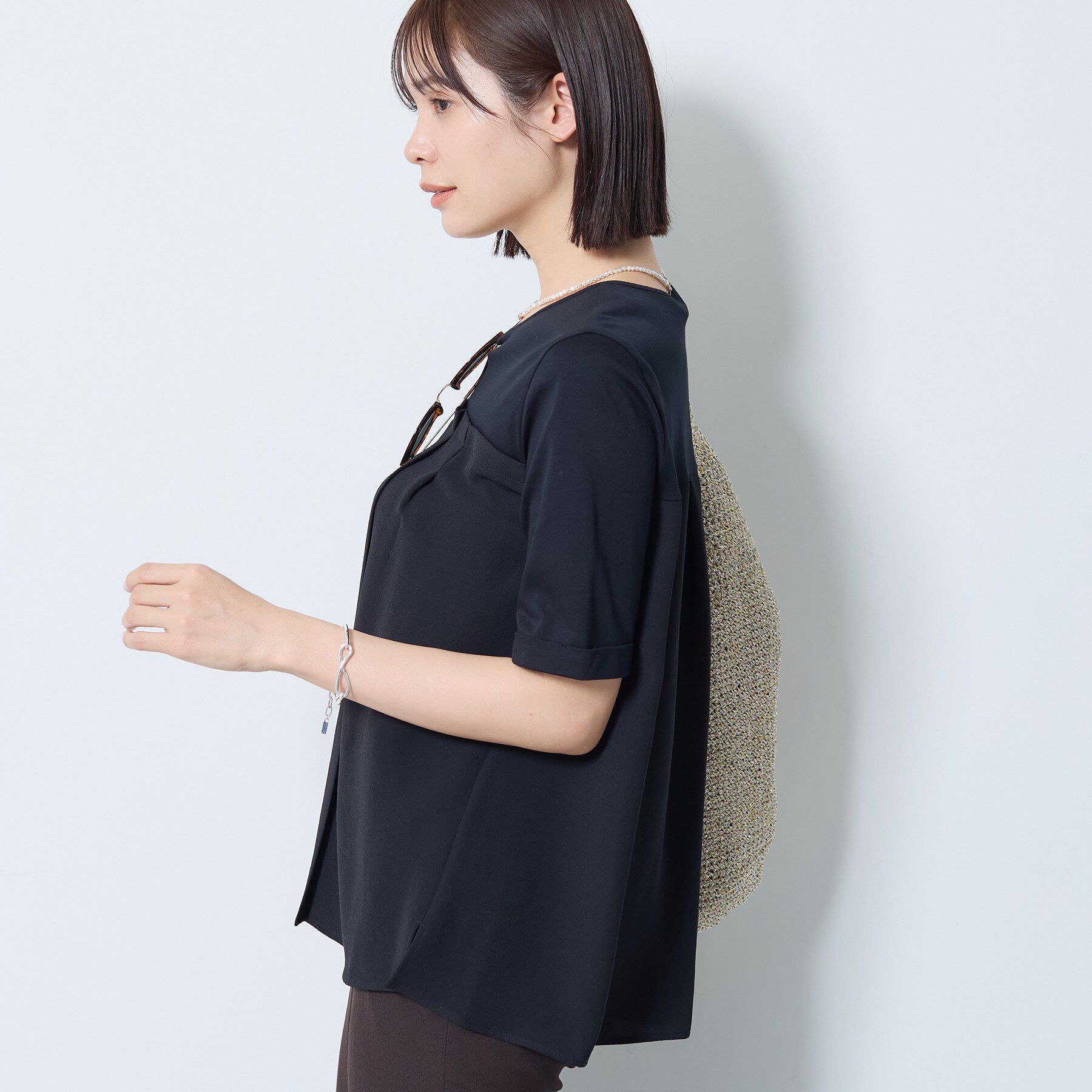 INDIVI「【着る日傘／SETUP可能】ビスチェレイヤード風トップス」|Tシャツ・カットソー|