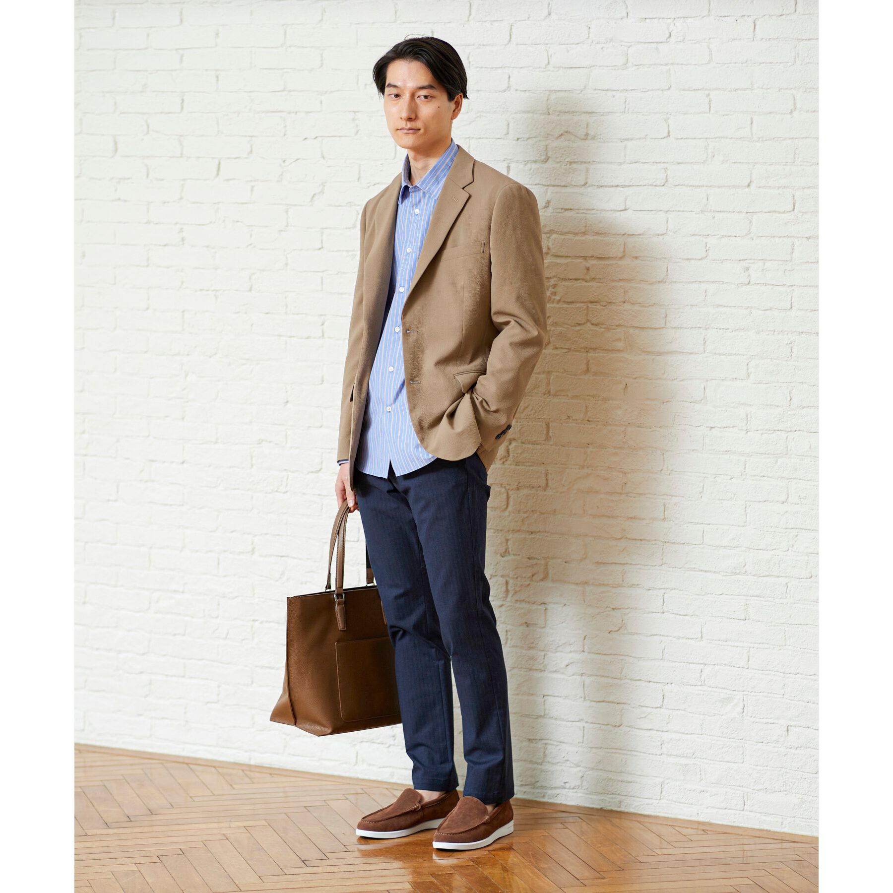 TAKEO KIKUCHI「【Made in JAPAN】播州織 ヘリンボン ストレート パンツ」|その他|