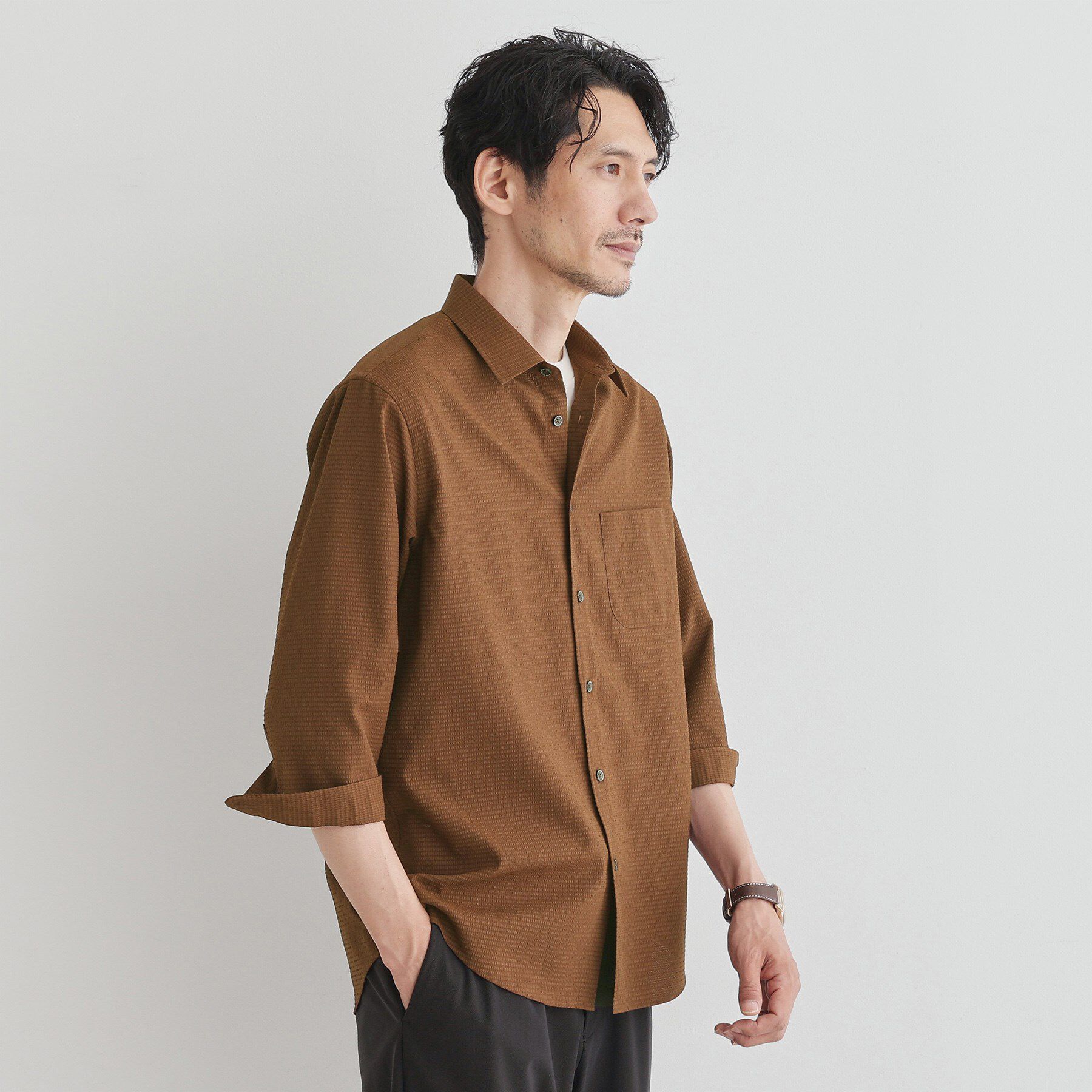 TAKEO KIKUCHI「【COOL CITY WEAR】DotAir（R）サッカー シャツ」|シャツ・ブラウス|