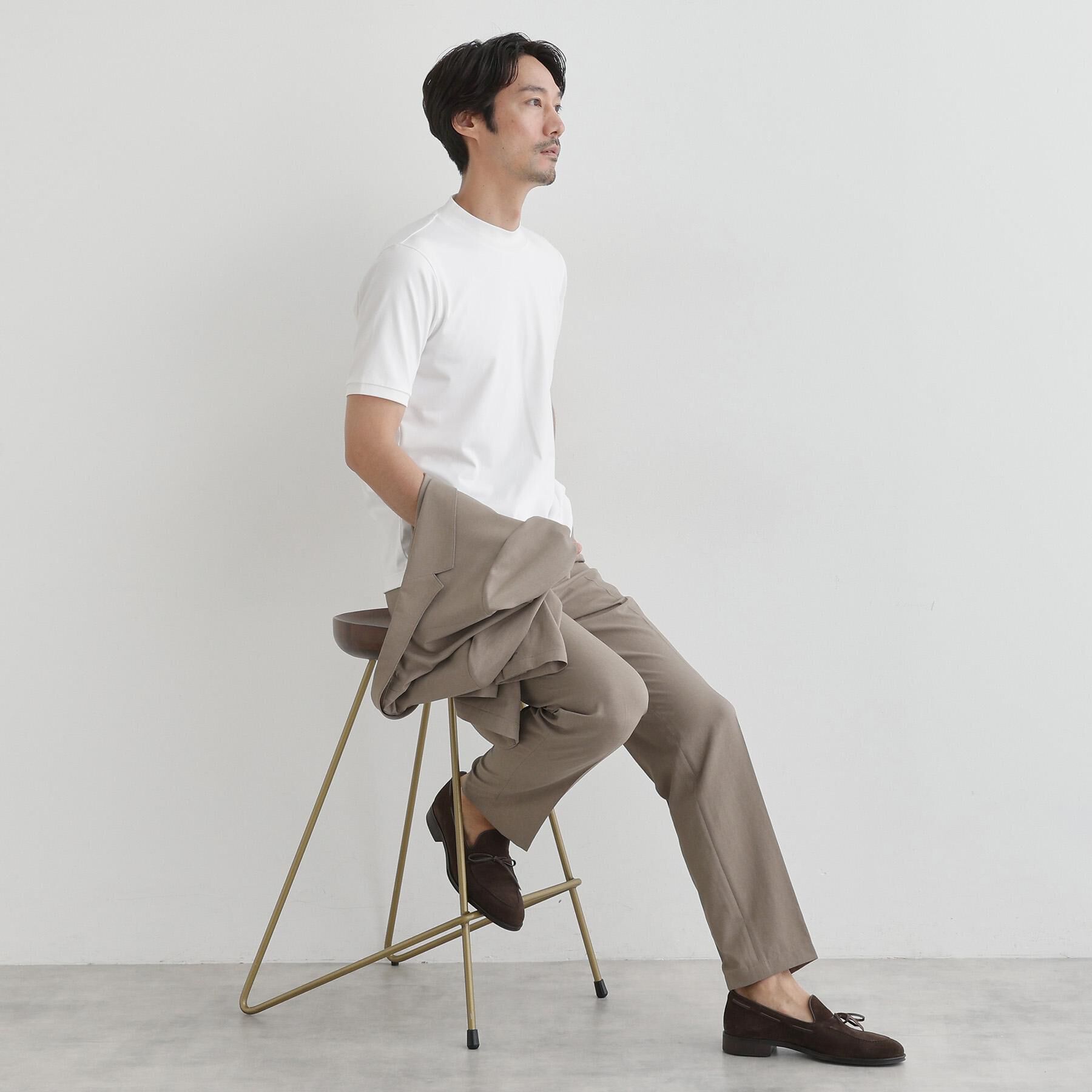 TAKEO KIKUCHI「【COOL CITY WEAR】インドライ天竺モックネック プルオーバー /吸汗速乾」|Tシャツ・カットソー|
