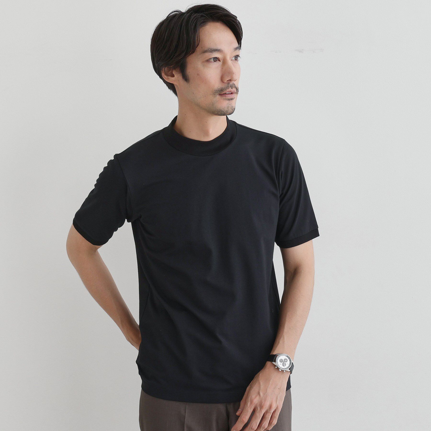 TAKEO KIKUCHI「【COOL CITY WEAR】インドライ天竺モックネック プルオーバー /吸汗速乾」|Tシャツ・カットソー|