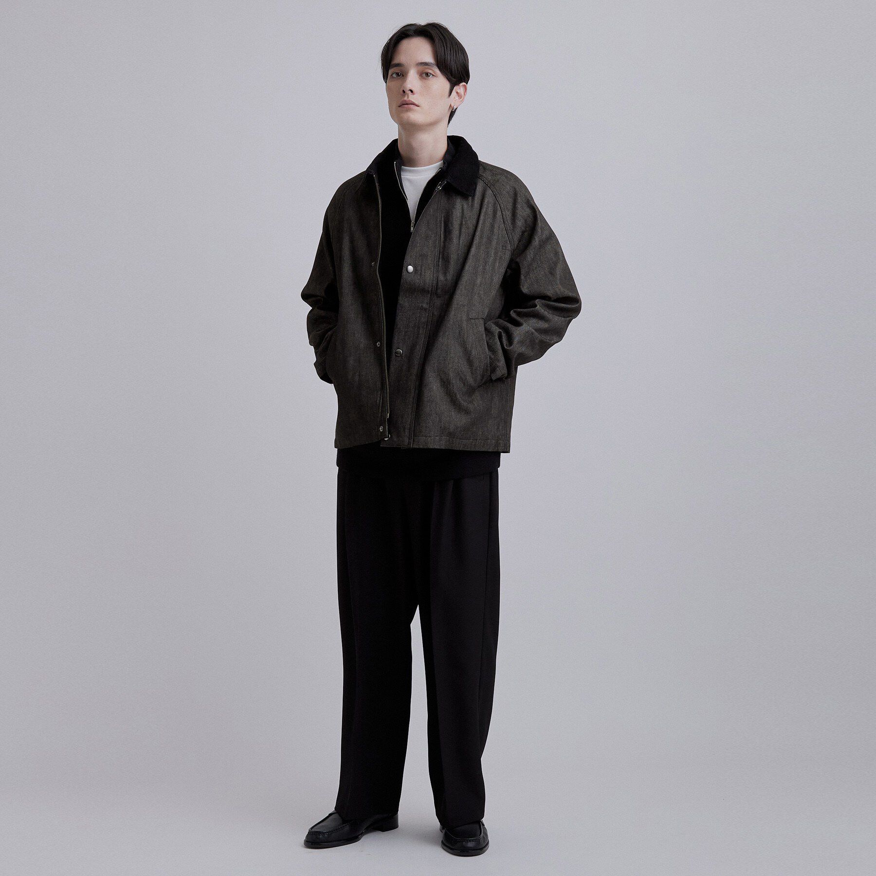 tk.TAKEO KIKUCHI「【色褪せしにくいデニム】Comfy Fadeless Denim Seriesデニムブルゾン」|ブルゾン・スタジャン|
