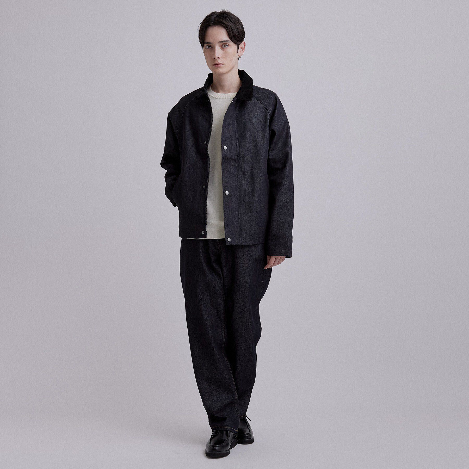 tk.TAKEO KIKUCHI「【色褪せしにくいデニム】Comfy Fadeless Denim Seriesデニムブルゾン」|ブルゾン・スタジャン|