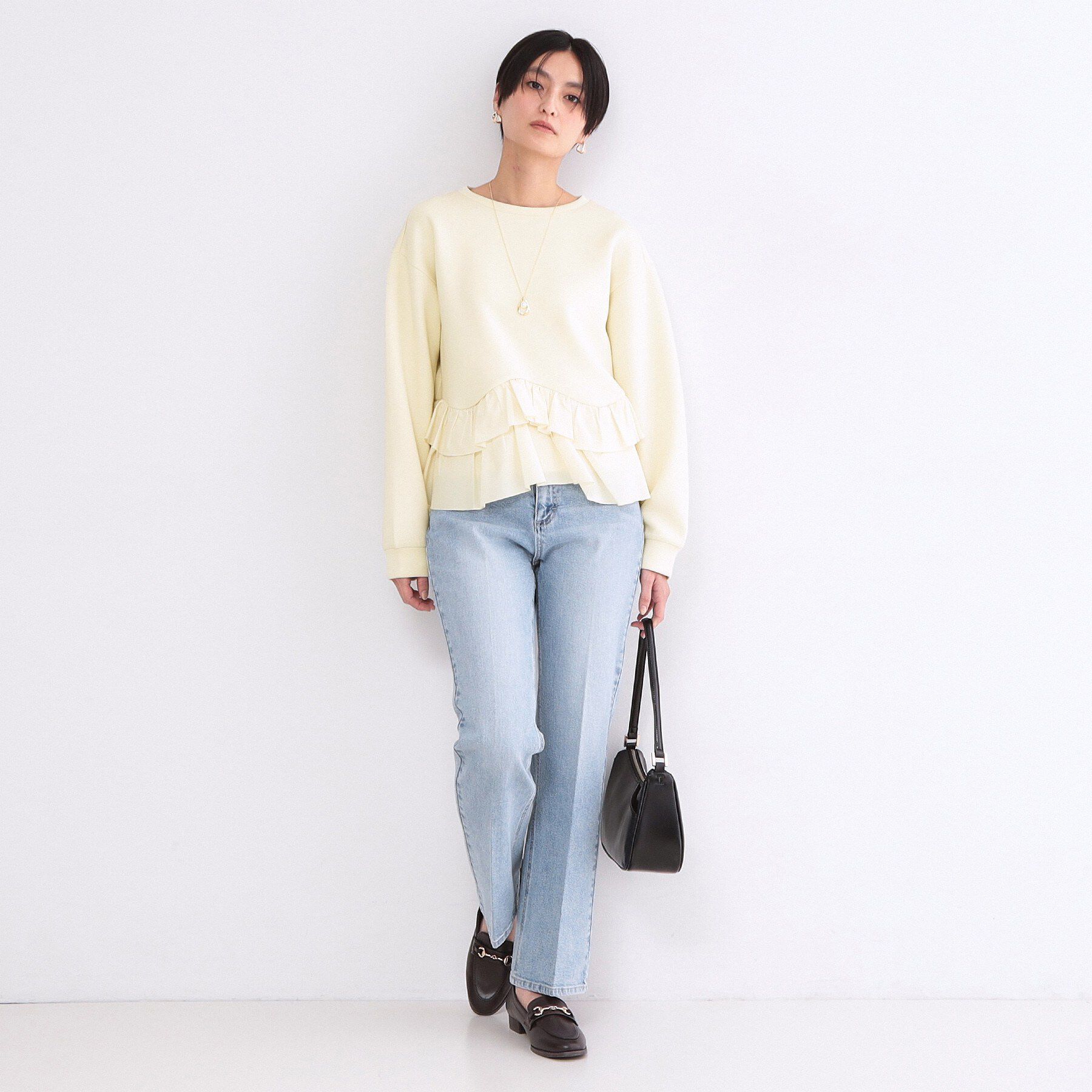 OPAQUE.CLIP「裾フリルドッキングトップス【洗濯機OK】」|Tシャツ・カットソー|