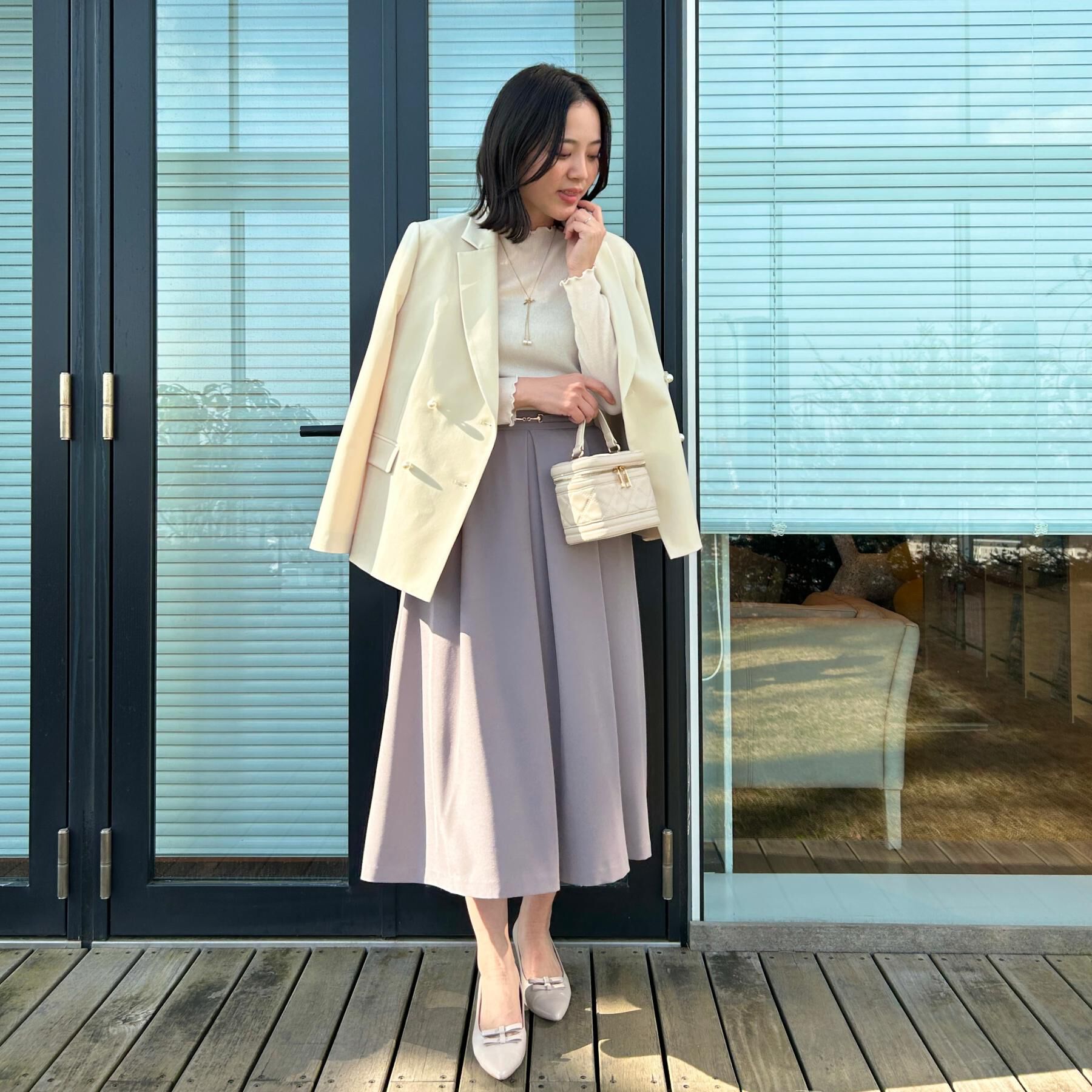 Couture broach「【洗える・通勤】パール調ボタン テーラードジャケット」|テーラードジャケット|