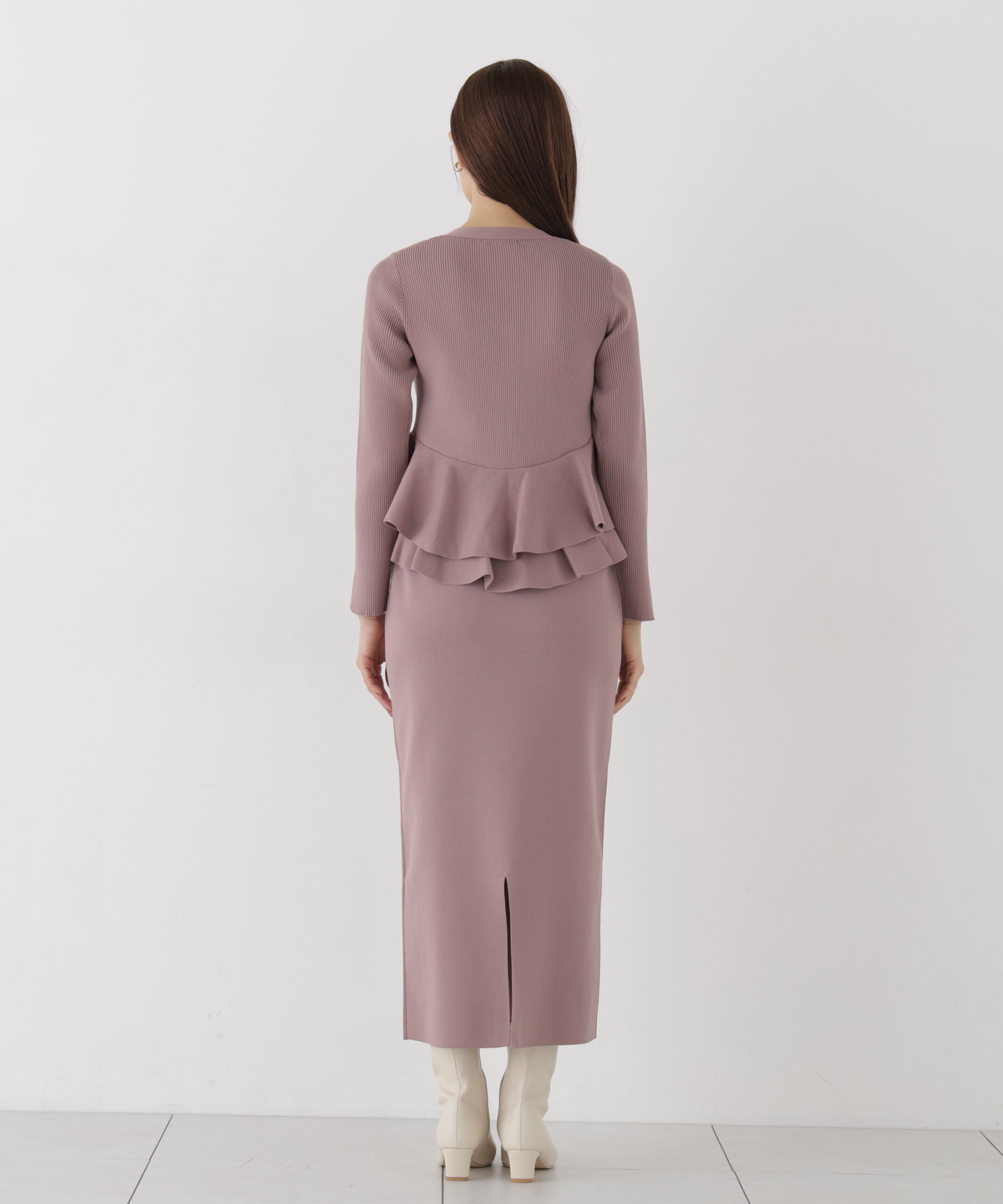 PROPORTION BODY DRESSING「変形ペプラムニットセットアップ 26AW」|ワンピース|