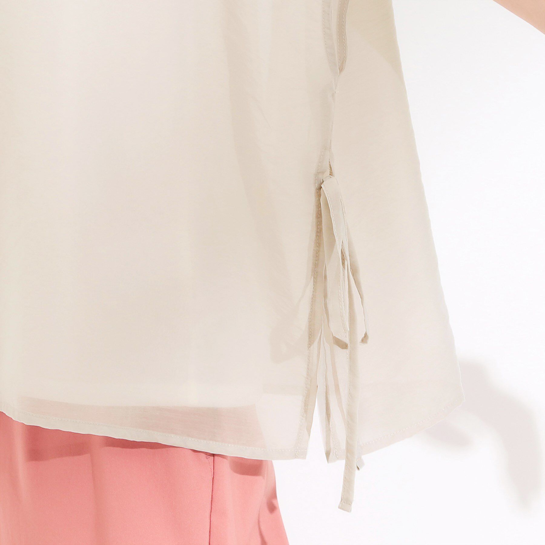 SHOO･LA･RUE「【洗える/S-LL】上品なシアー感 レイヤード風トップス」|シャツ・ブラウス|