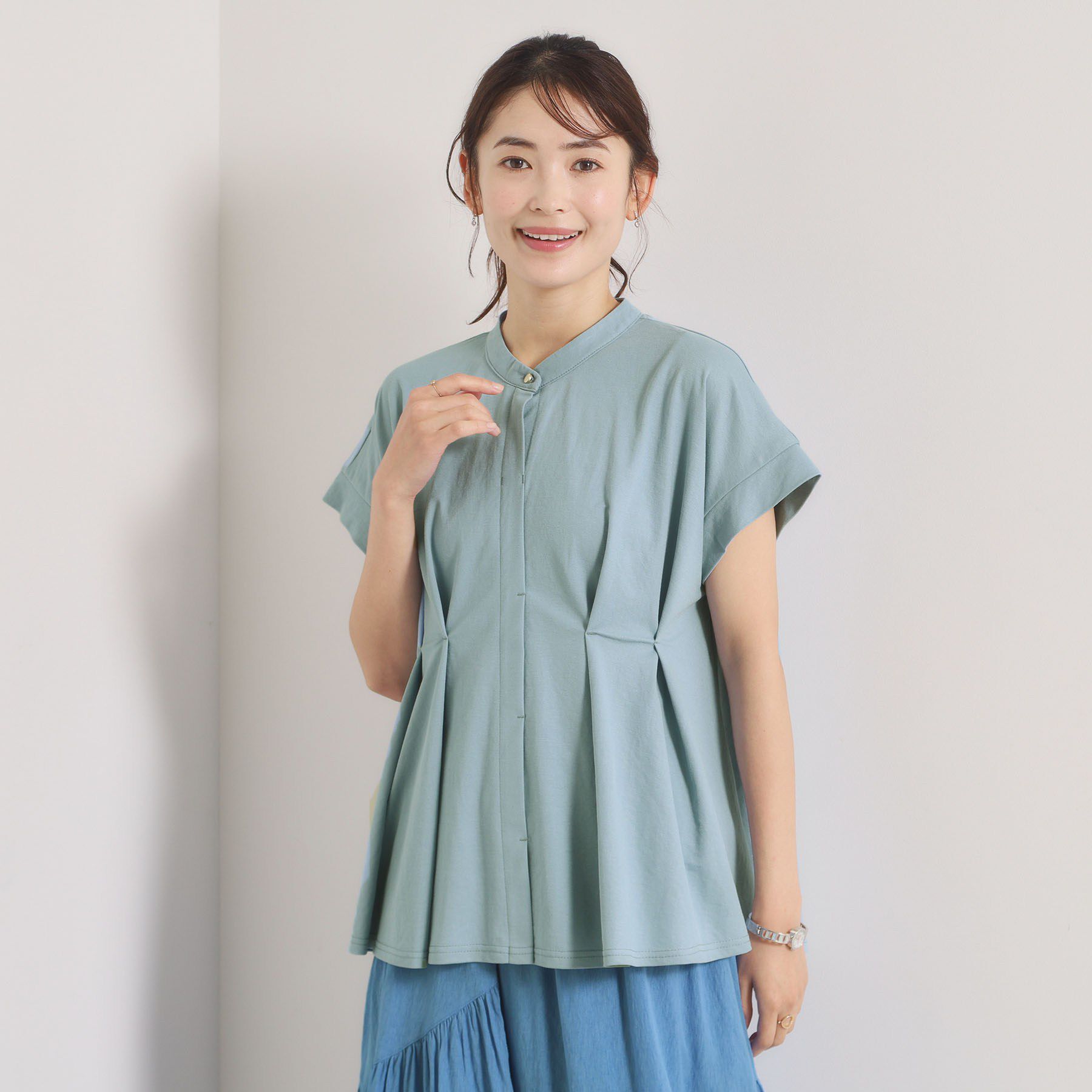 ITS&rsquo;DEMO「【冷感】カノコタックプルオーバー」|Tシャツ・カットソー|ブルー(091)