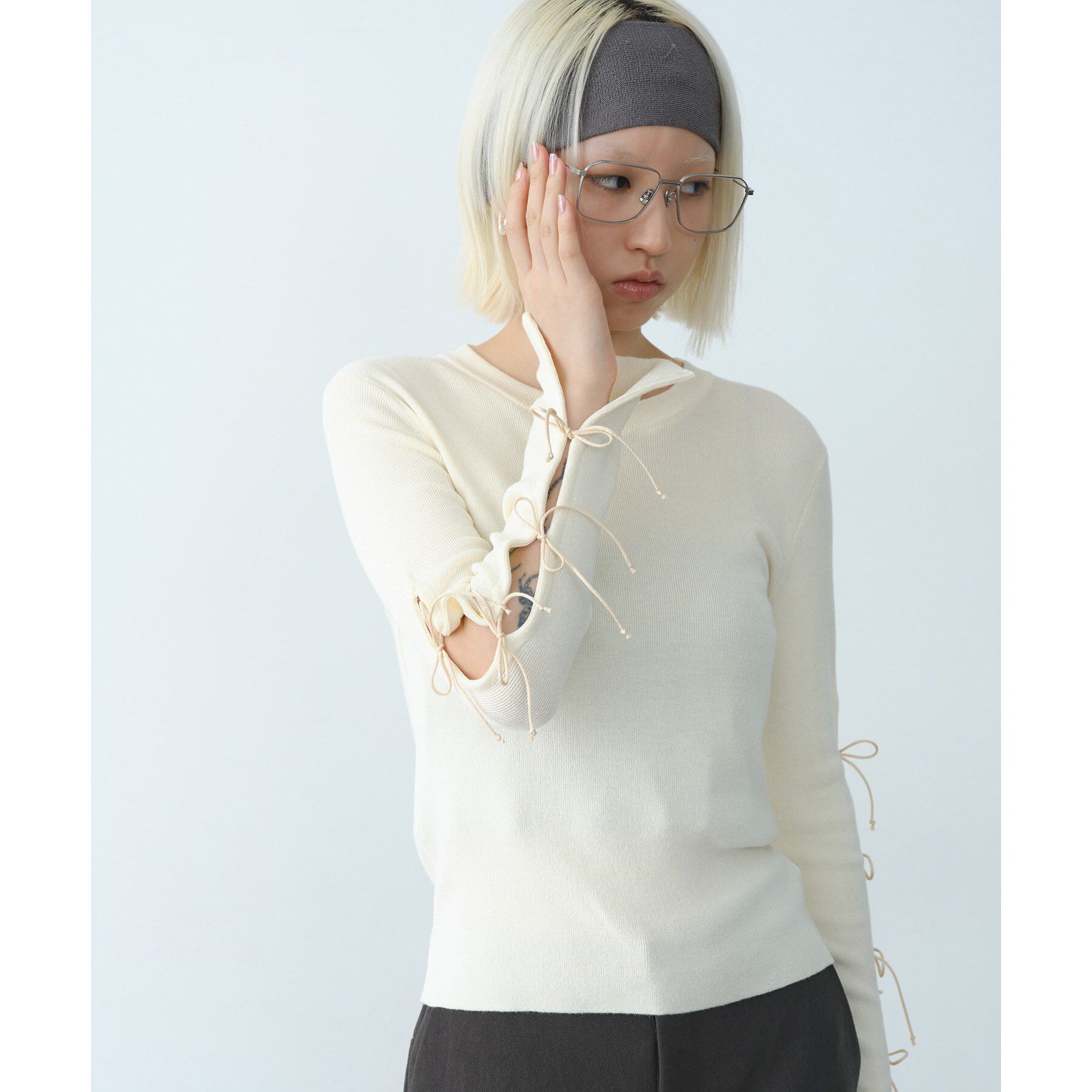 CODE A「ribbon slit pullover」|ニット・セーター|