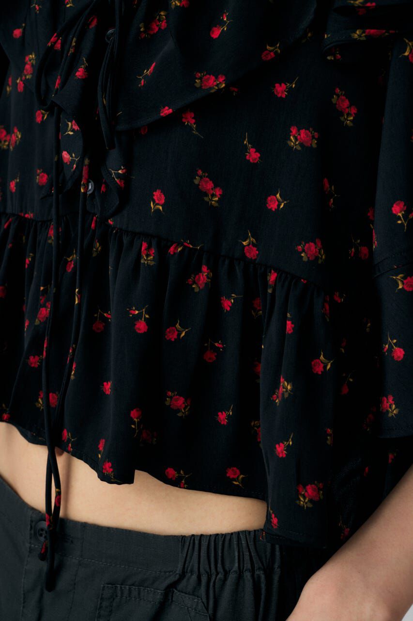 MOUSSY「FLOWER PATTERN フリルトップス」|シャツ・ブラウス|