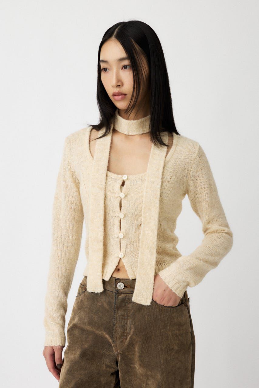MOUSSY「MIX YARN KNIT トップス」|ニット・セーター|