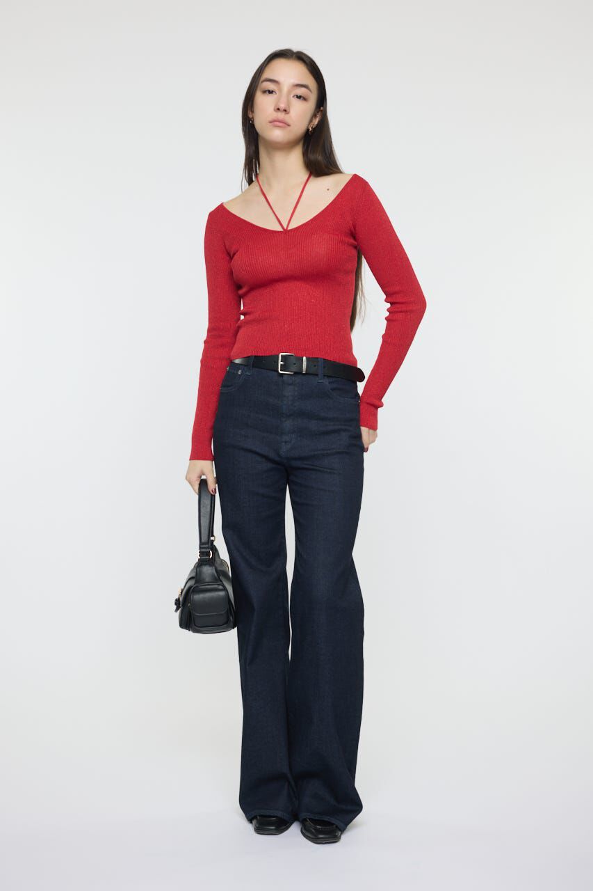 MOUSSY「GLITTER TIE KNIT トップス」|ニット・セーター|