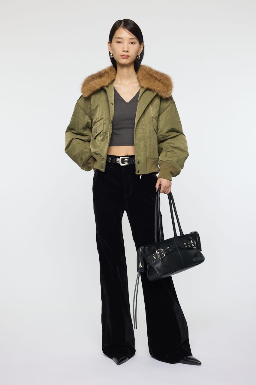 MOUSSY「VELVET LONG LEG フレア」|デニム|
