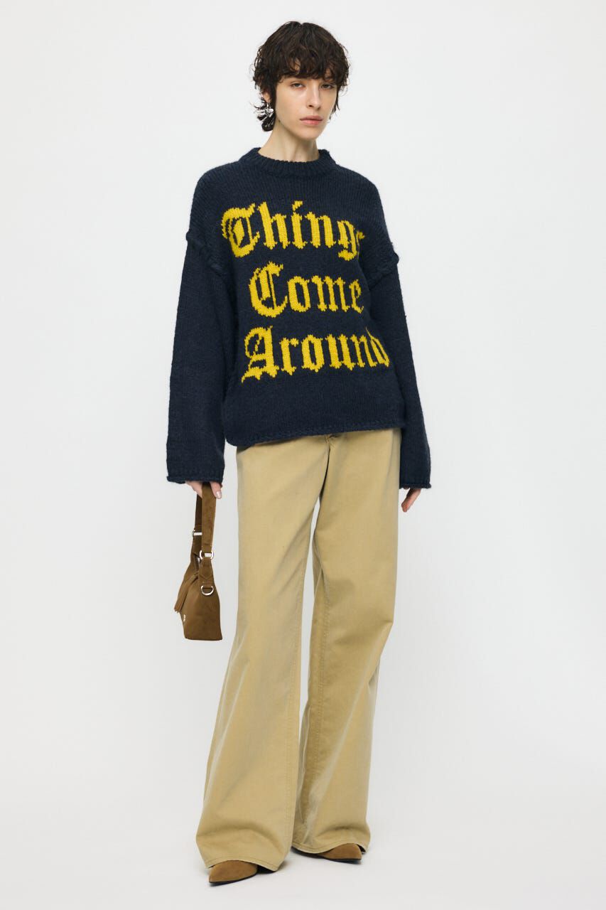 MOUSSY「JACQUARD WORD セーター」|ニット・セーター|