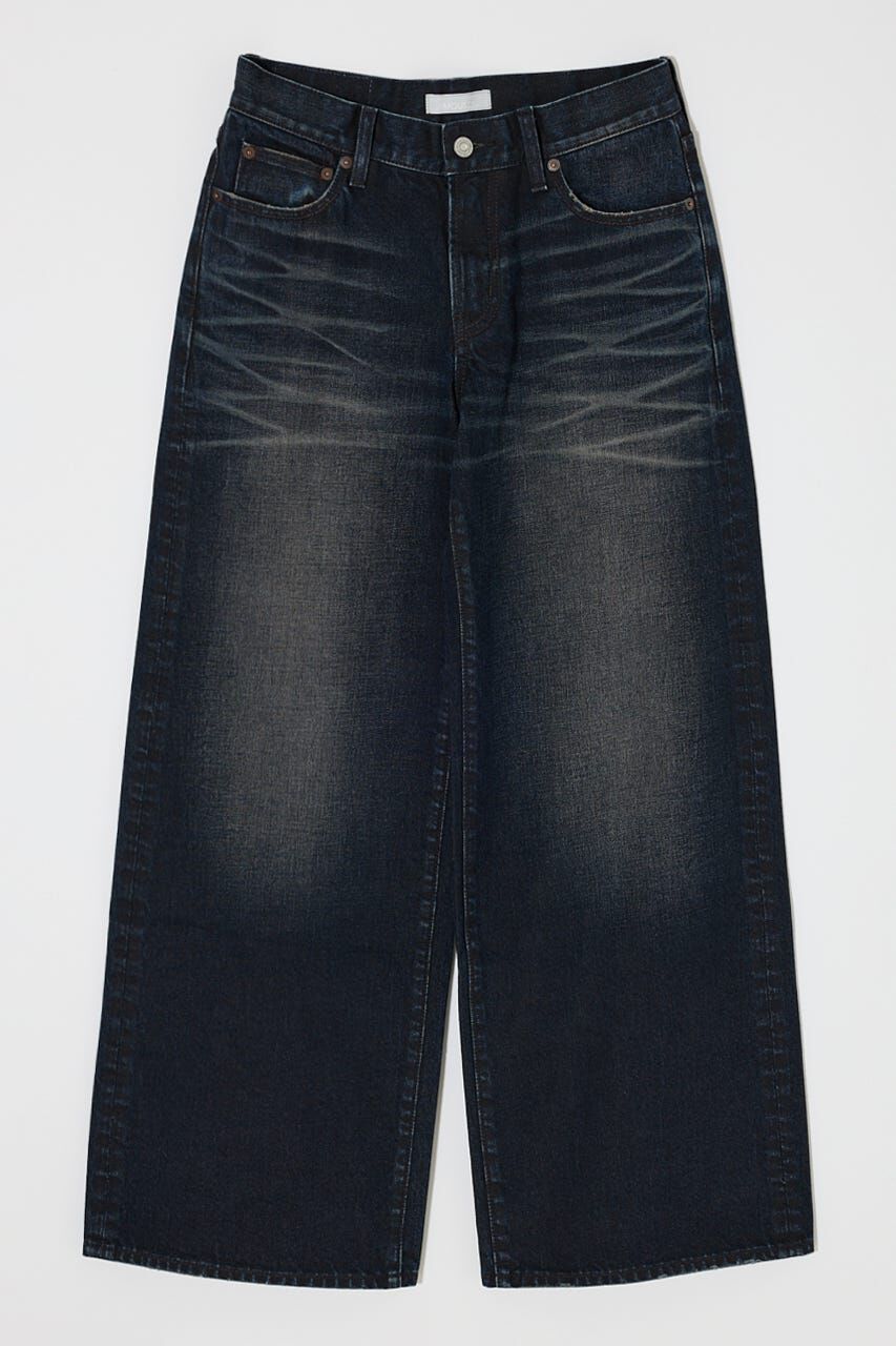 MOUSSY「DIRT EFFECTED WIDE STRAIGHT デニムパンツ」|デニム|
