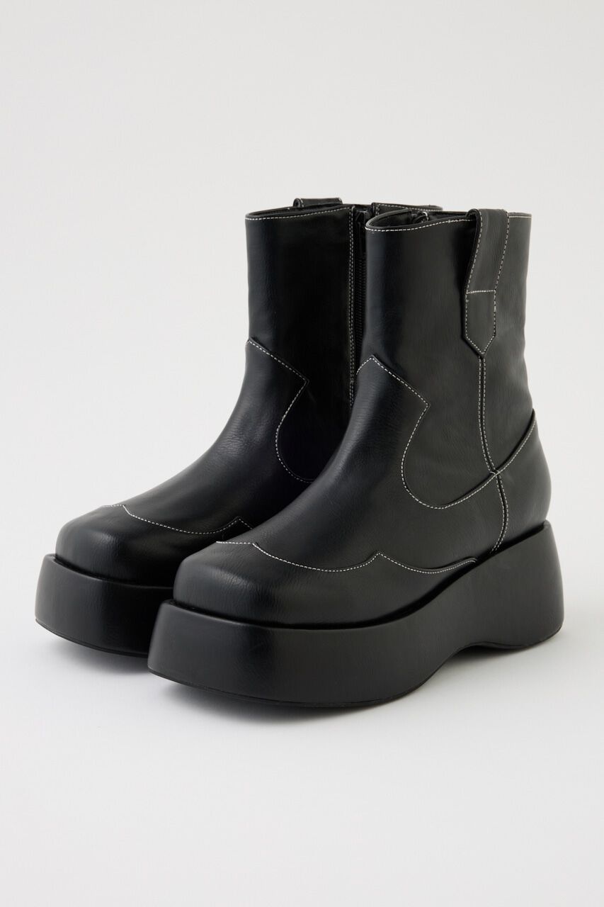 RODEO CROWNS「プラットフォームウエスタンブーツ」|その他|BLK